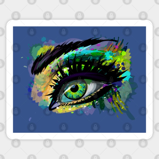 female eye splash watercolor Sticker by Mako Design 